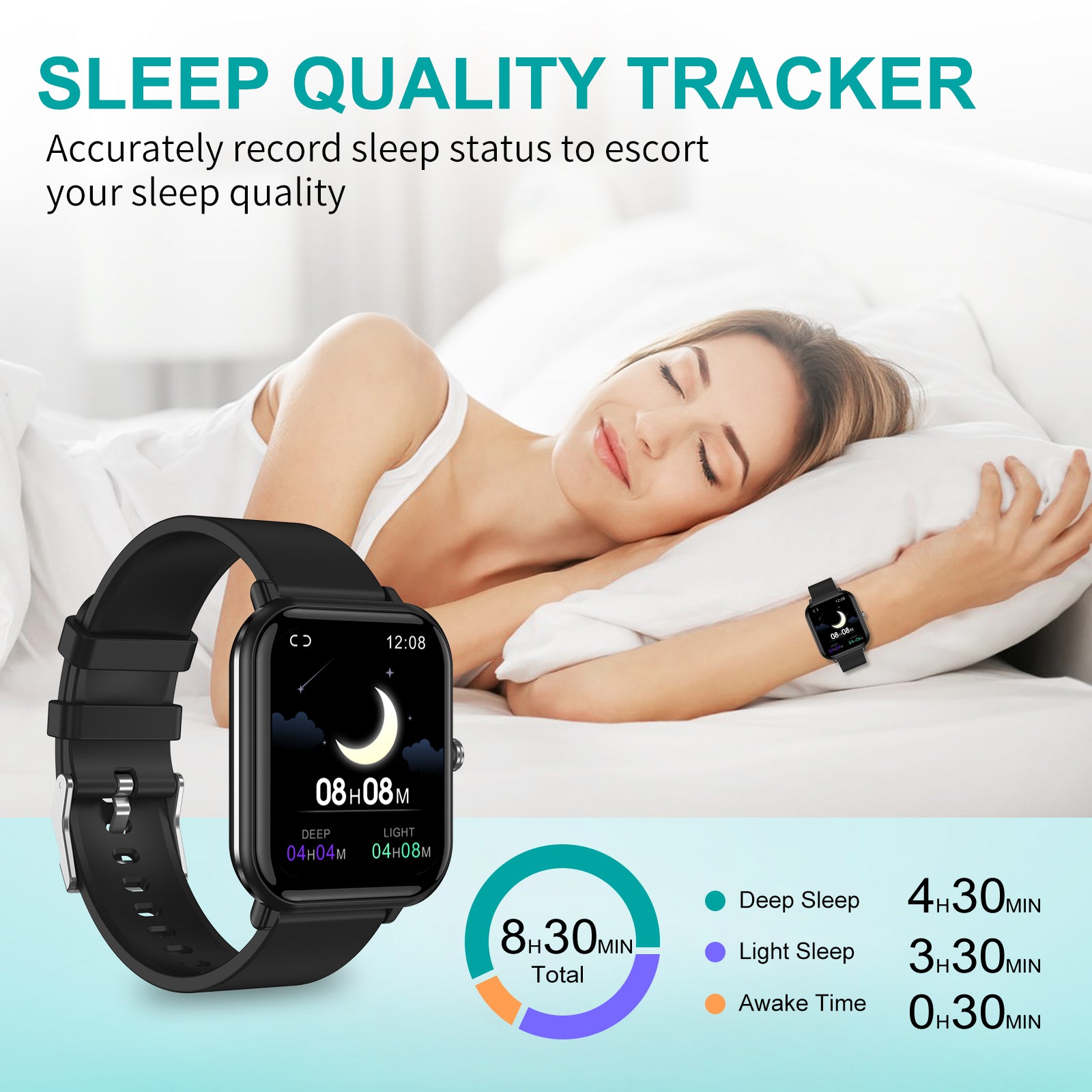 Smart Watch IP68 Waterproof Fitness Tracker GloryFit Thermometer DIGIKUBER